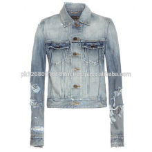 Long sleeves jeans jacket for women and girls custom made